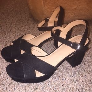 Black 2 inch strappy heel